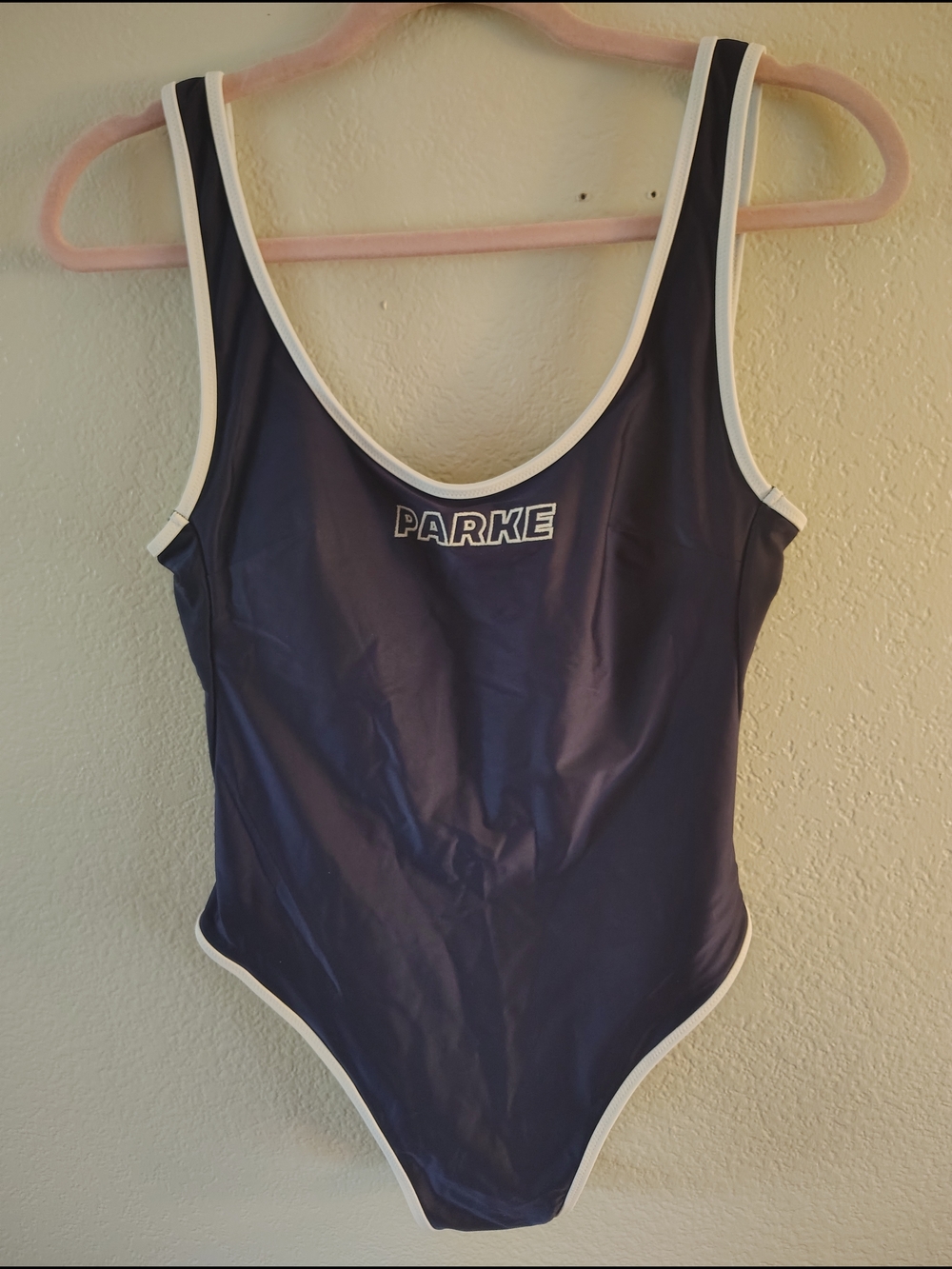 Parke Navy One-Piece Swimsuit with White Trim
